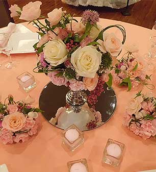 ゲストテーブル装花 グラスルート ブライダル ウェディング 花 大分 別府 結婚式 披露宴